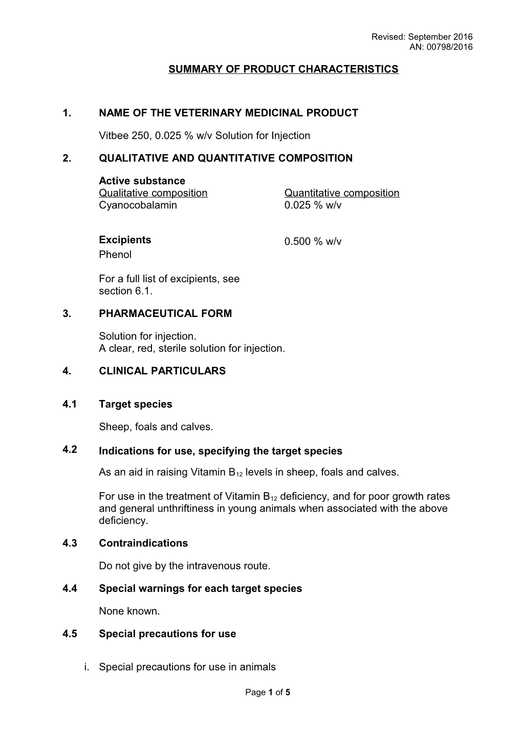 Indications for Use, Specifying the Target Species