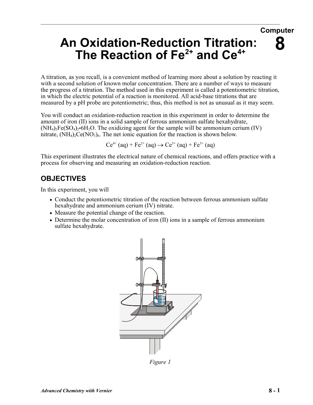 An Oxidation-Reduction Titration: the Reaction of Fe2+ and Ce4+