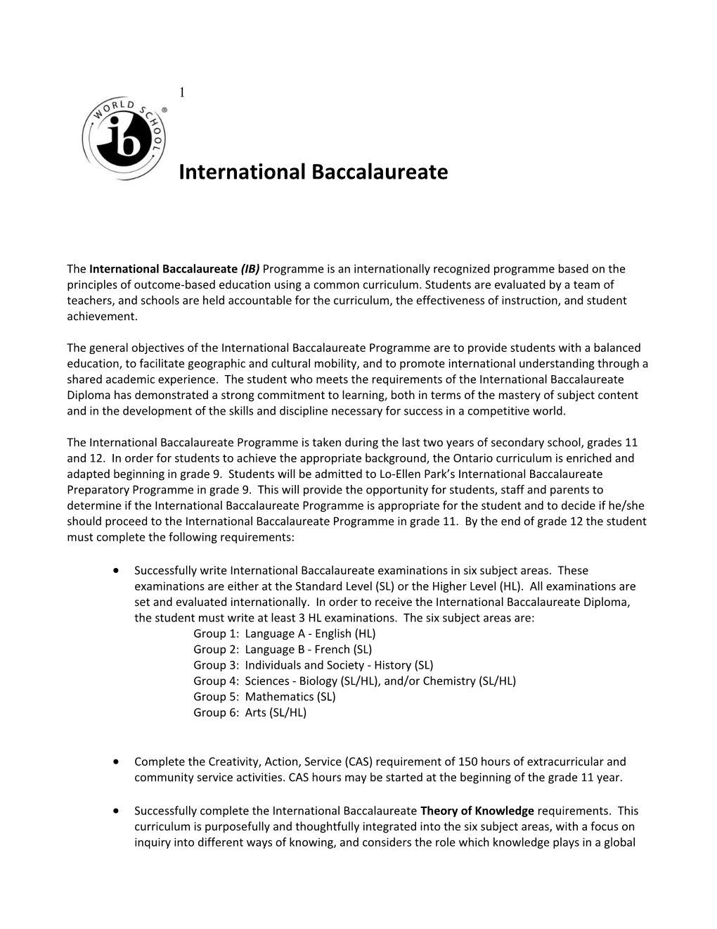 International Baccalaureate