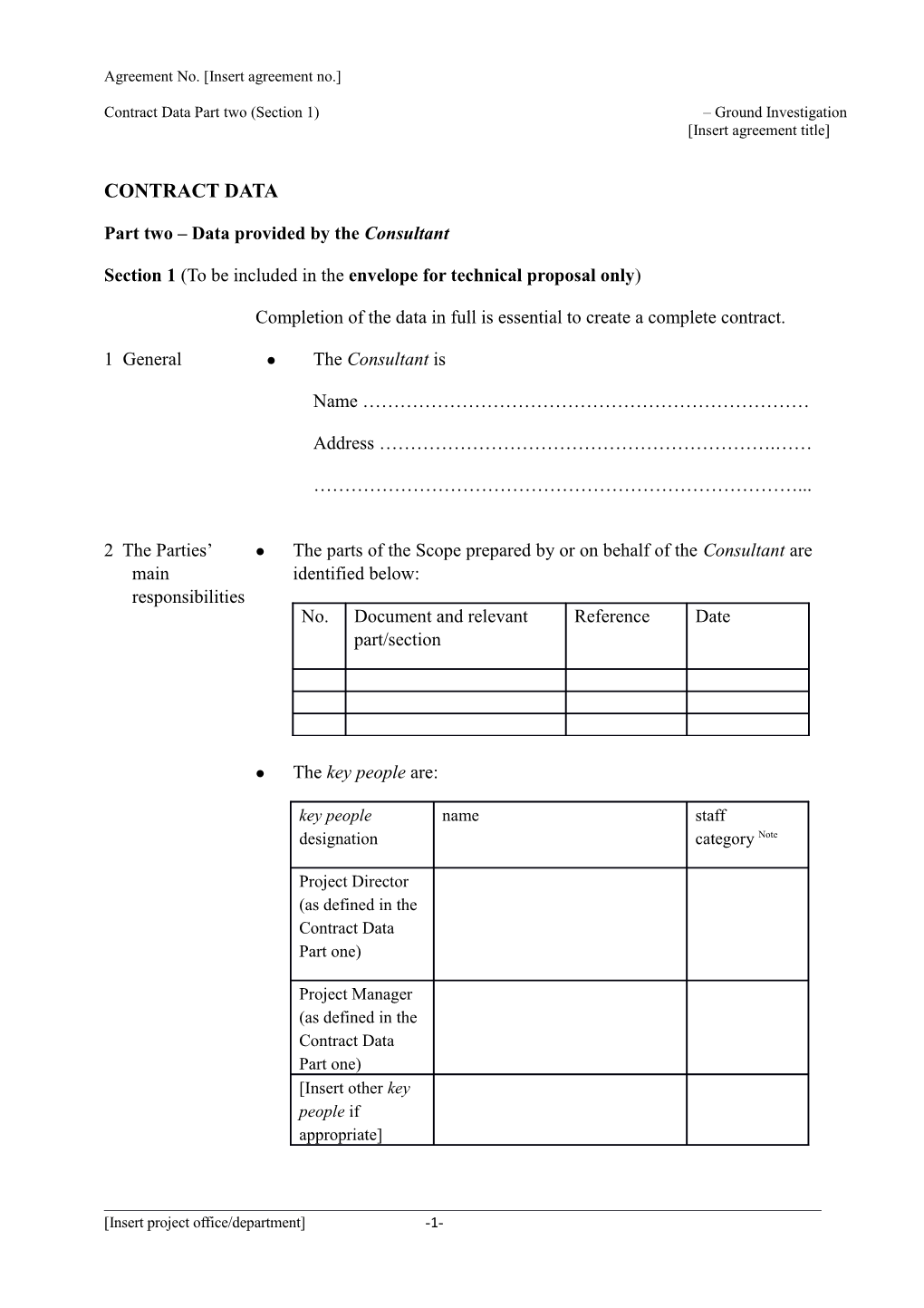 Part Two Data Provided by the Consultant