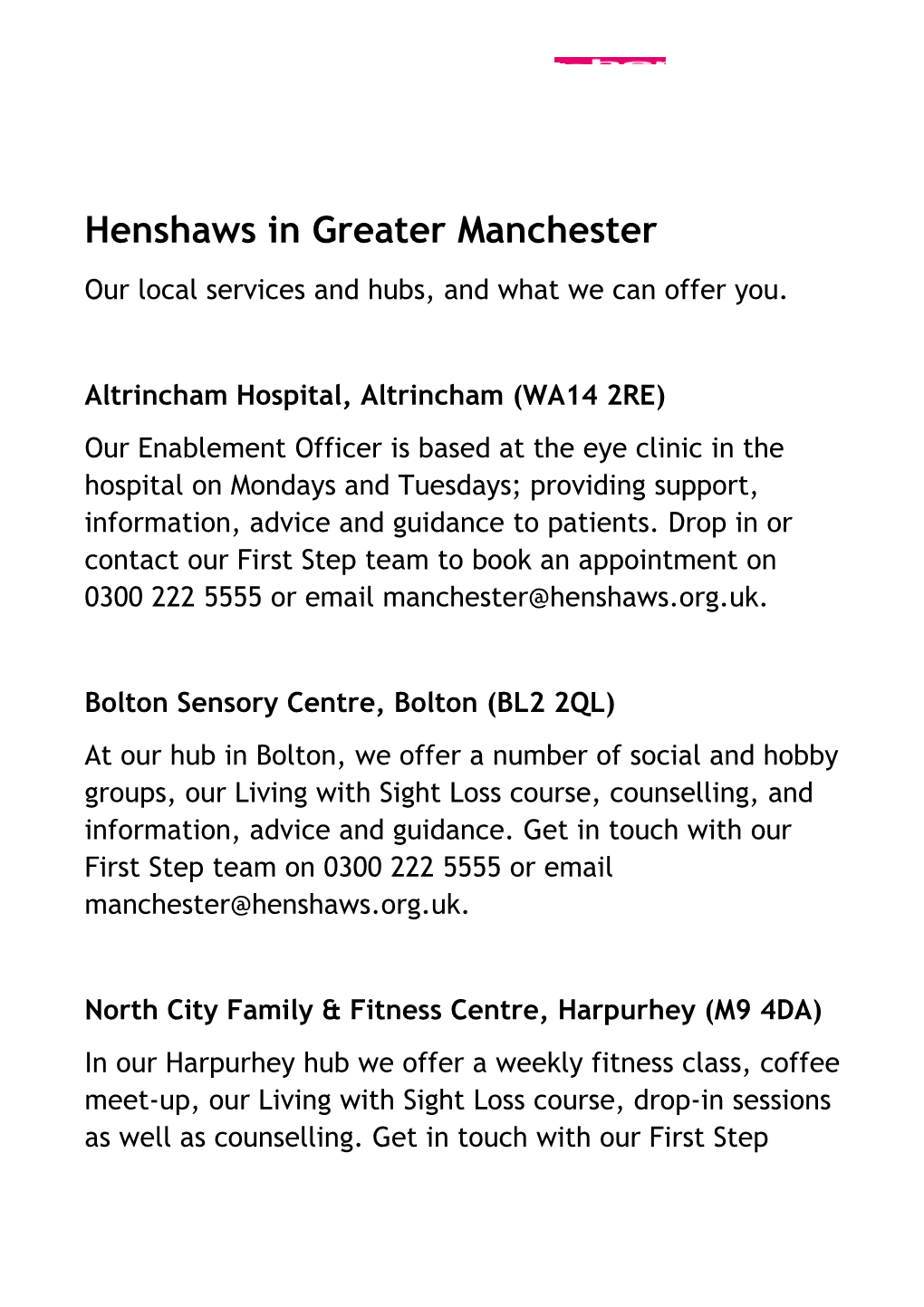 Our Local Services and Hubs, and What We Can Offer You