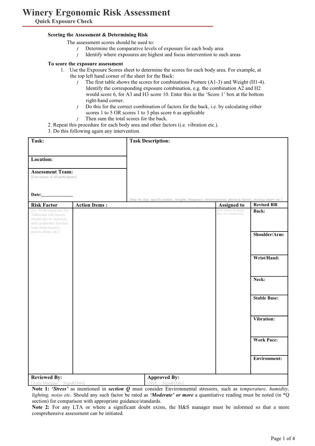 Scoring the Assessment & Determining Risk