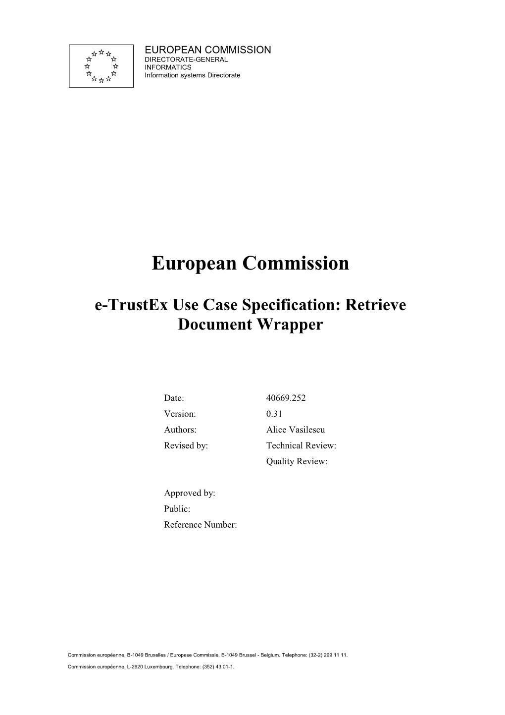 E-Trustex Use Case Specification: Retrieve Document Wrapper