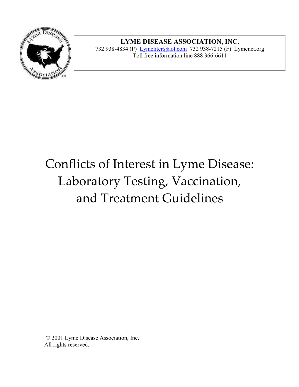 Conflicts of Interest in Lyme Disease