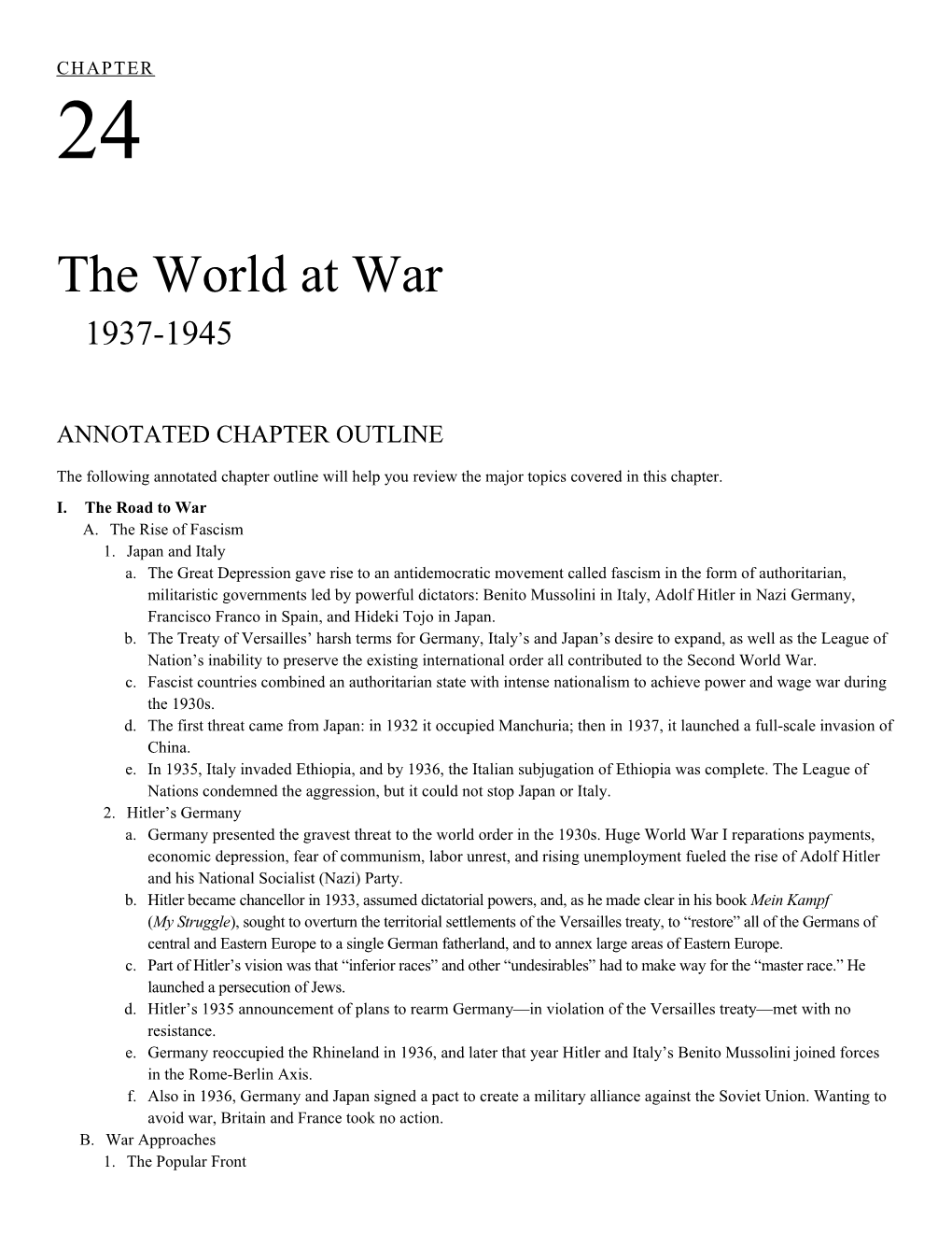 The World at War