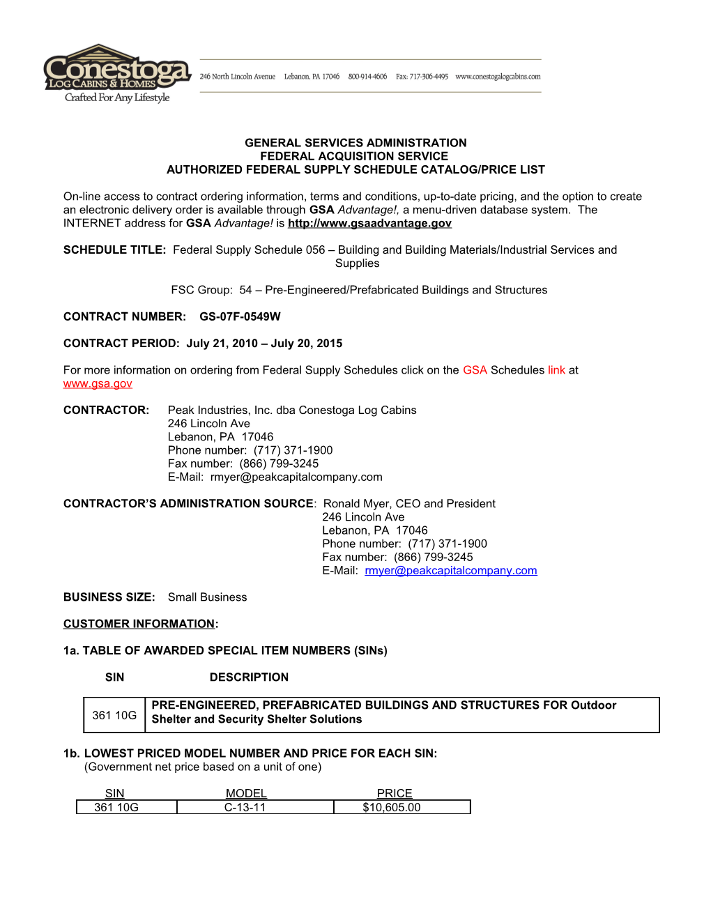 Standard Form 1449, Contract for Commercial Items (Cont D) Page 1A s1