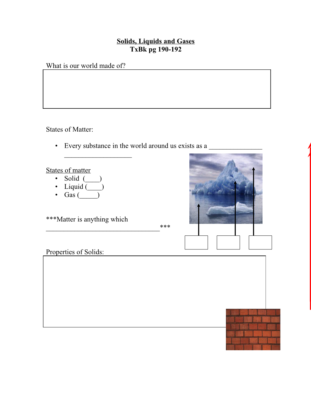 Solids, Liquids and Gases s1