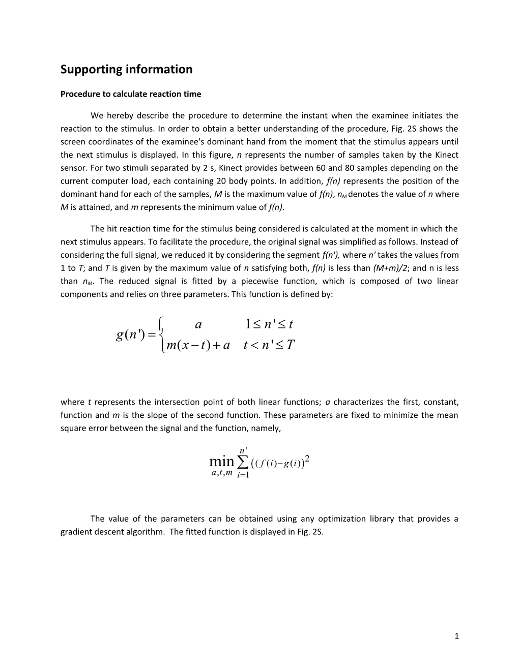 Procedure to Calculate Reaction Time