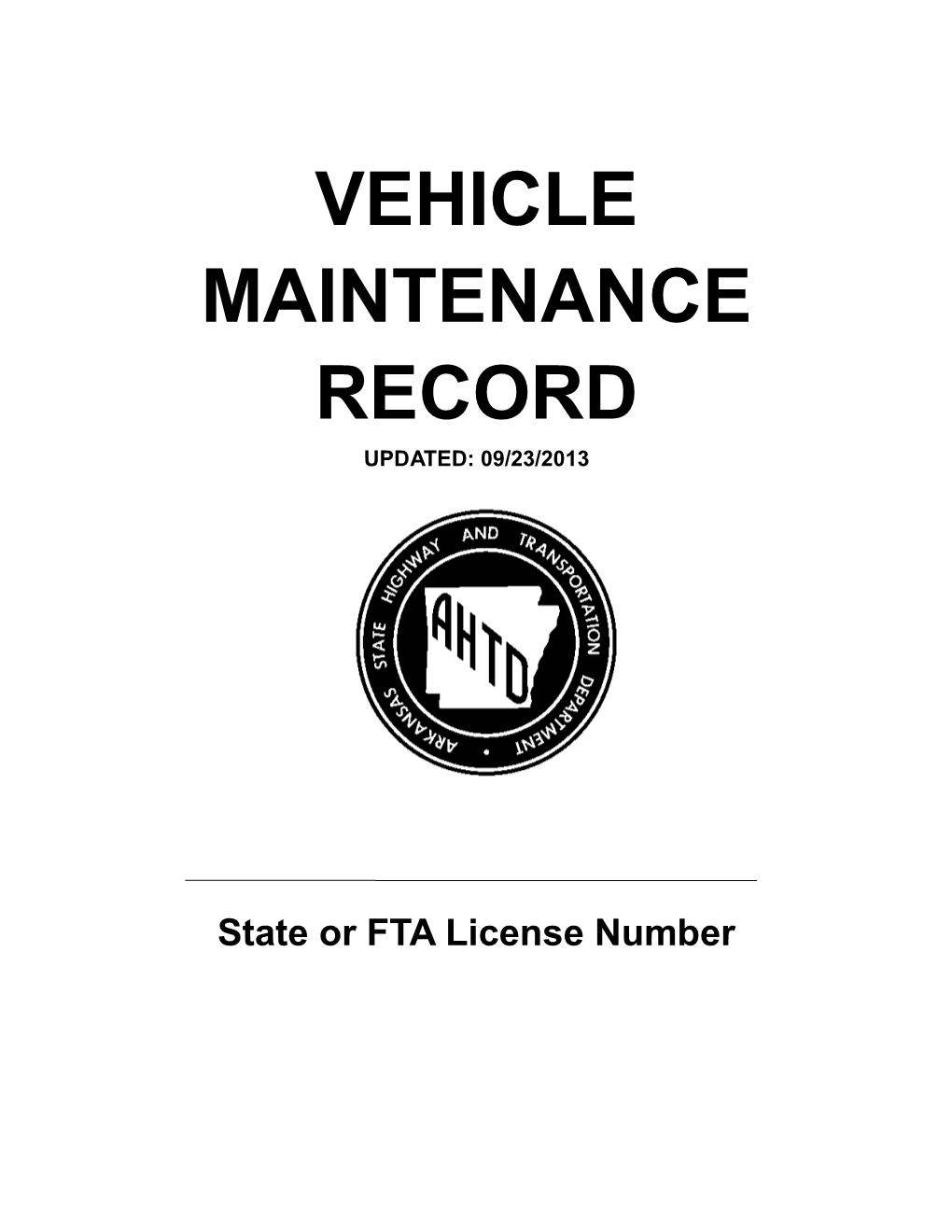 State Or FTA License Number
