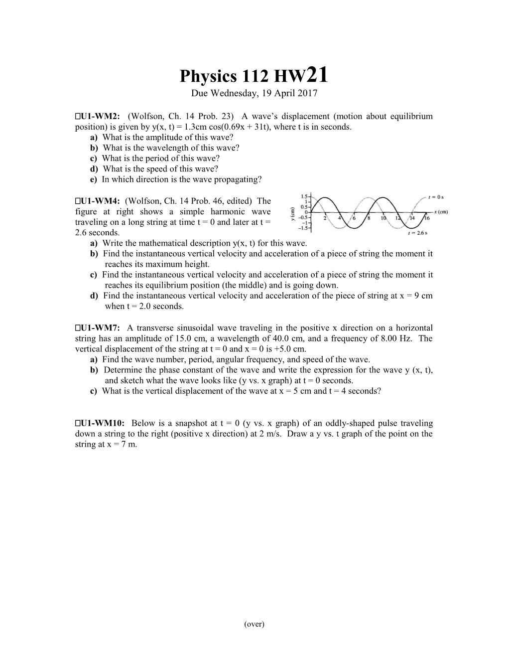 A) What Is the Amplitude of This Wave?