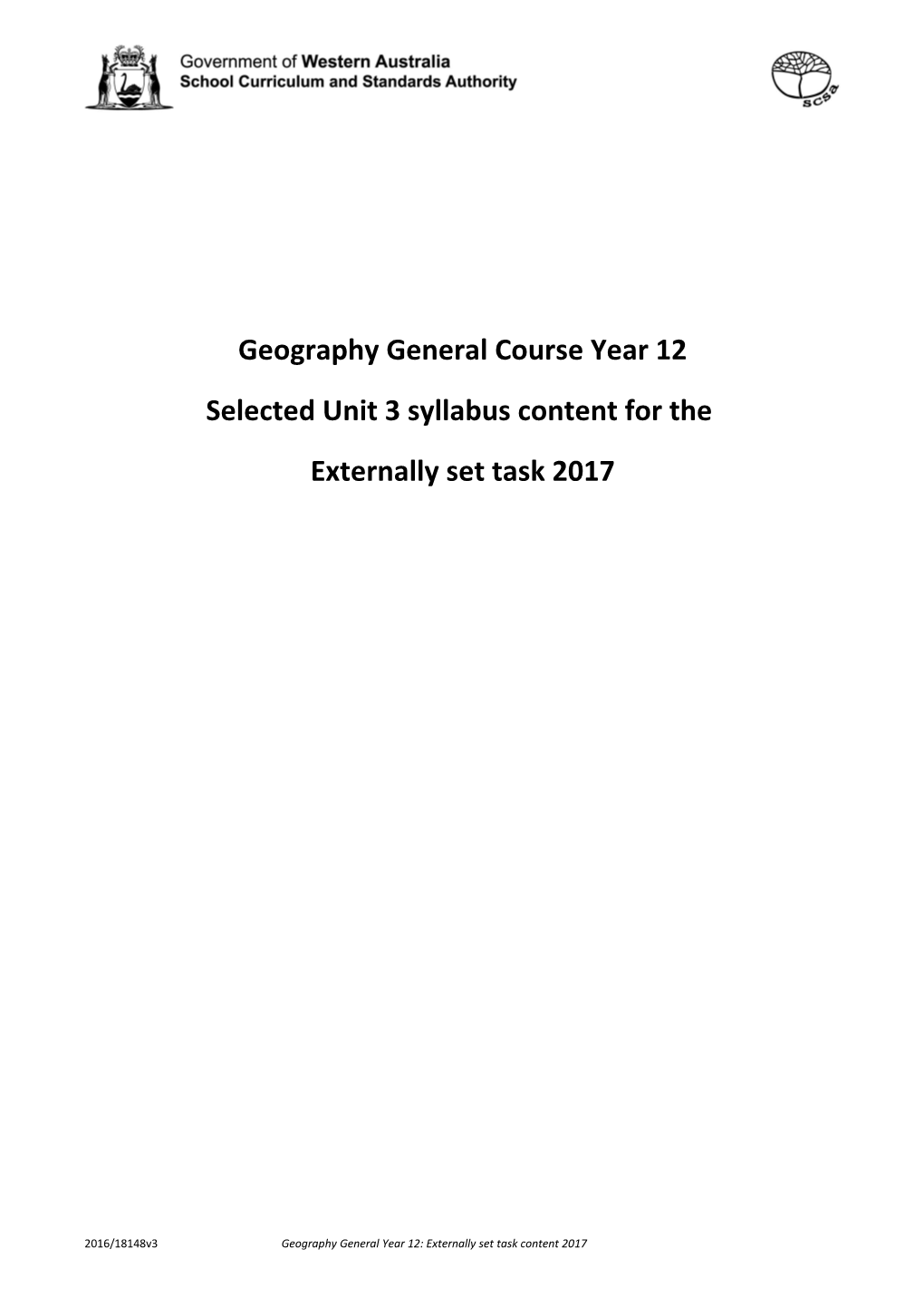 Geography General Course Year 12