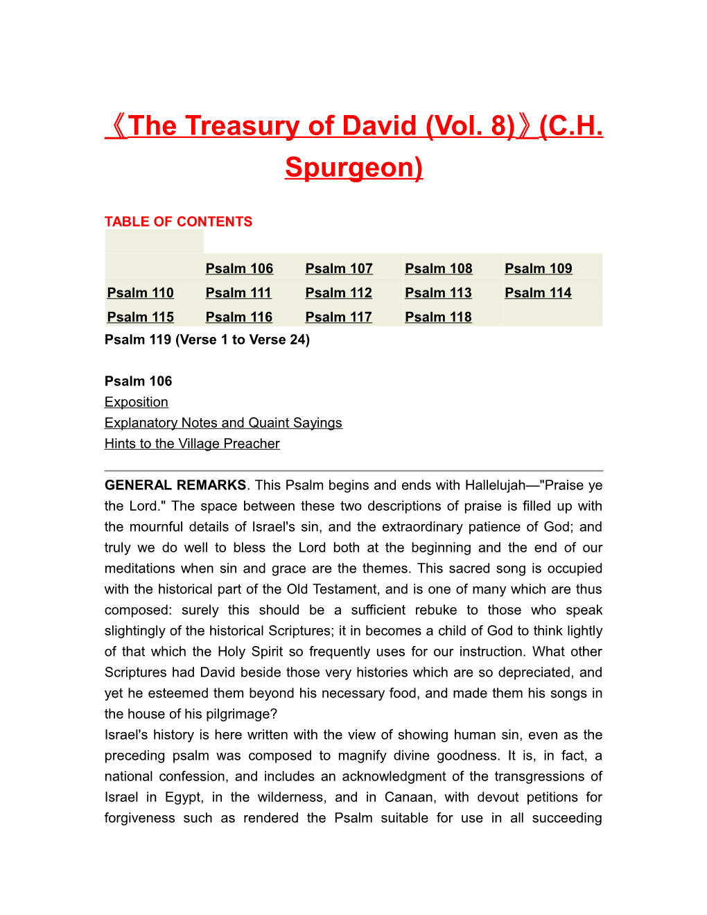 The Treasury of David (Vol. 8) (C.H. Spurgeon)