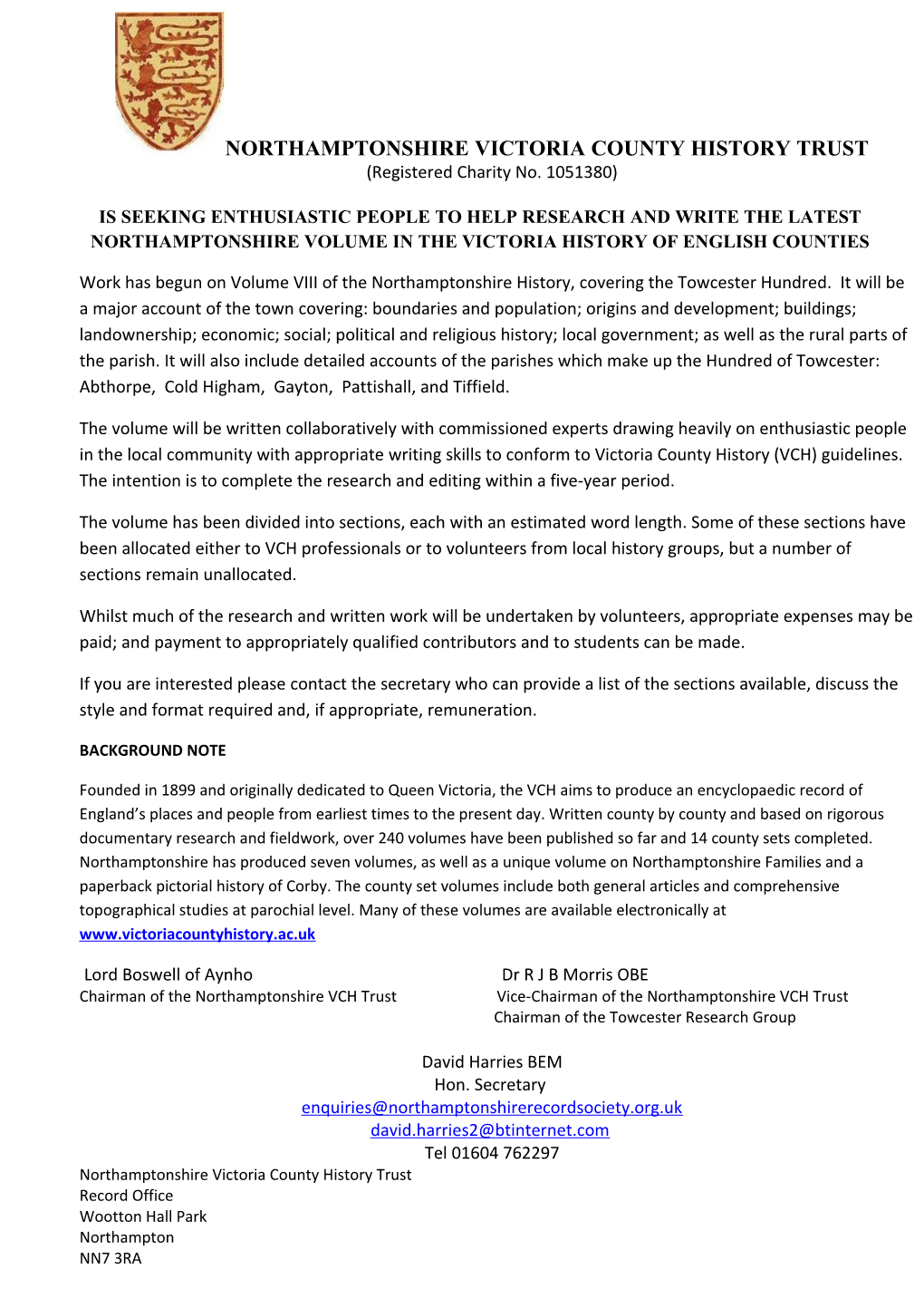 Registered Charity No. 1051380