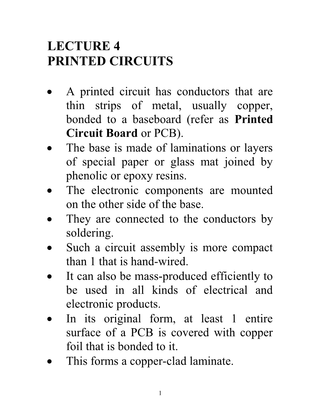 Printed Circuits