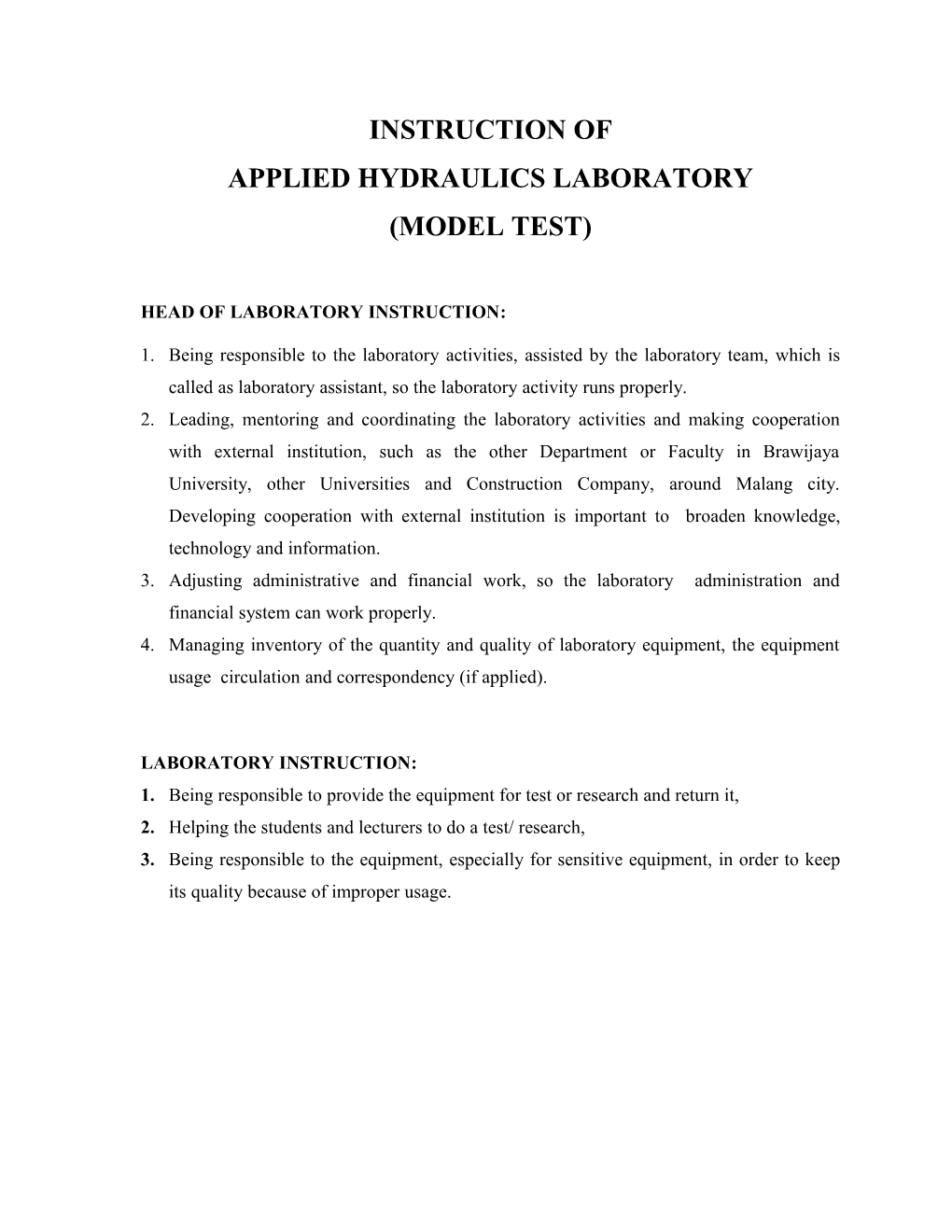 Applied Hydraulics Laboratory