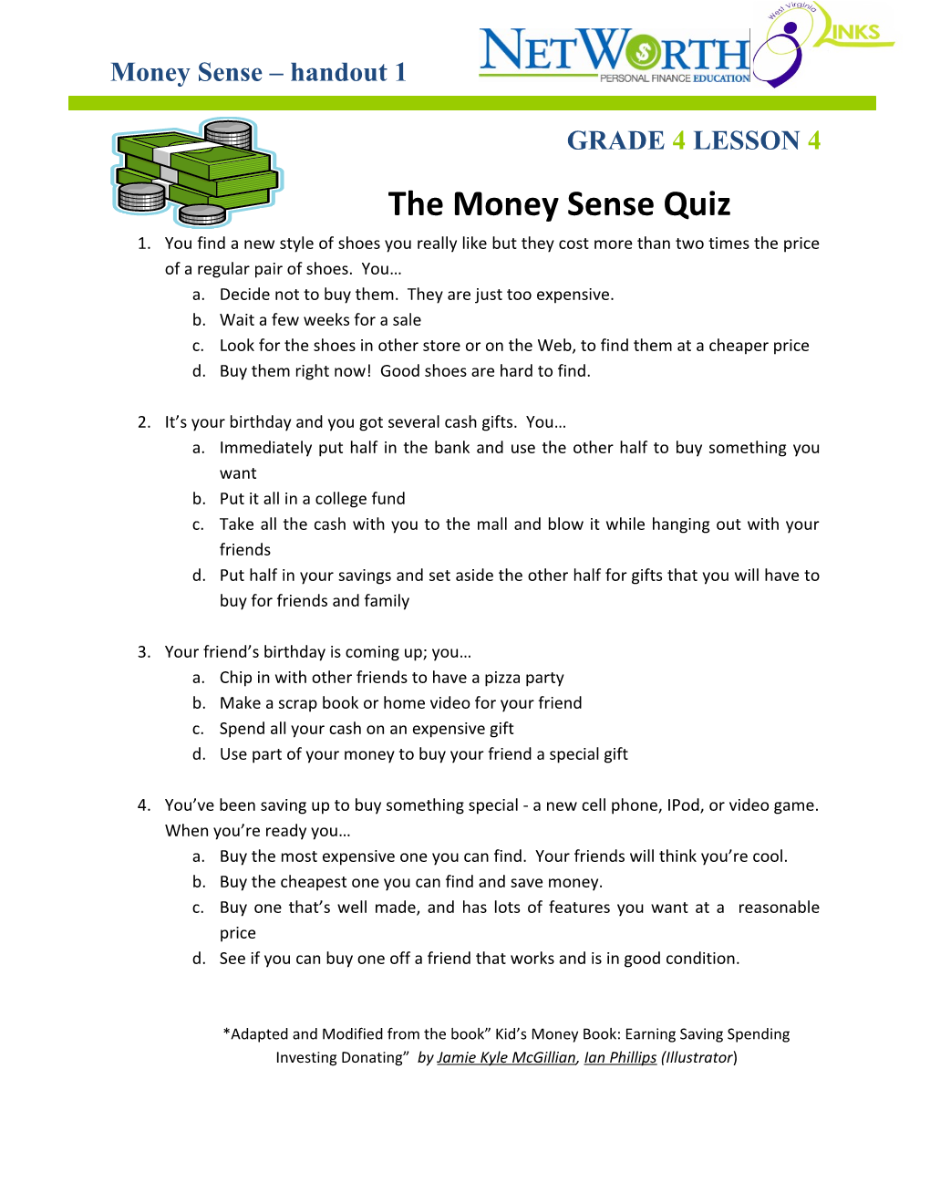 The Money Sense Quiz