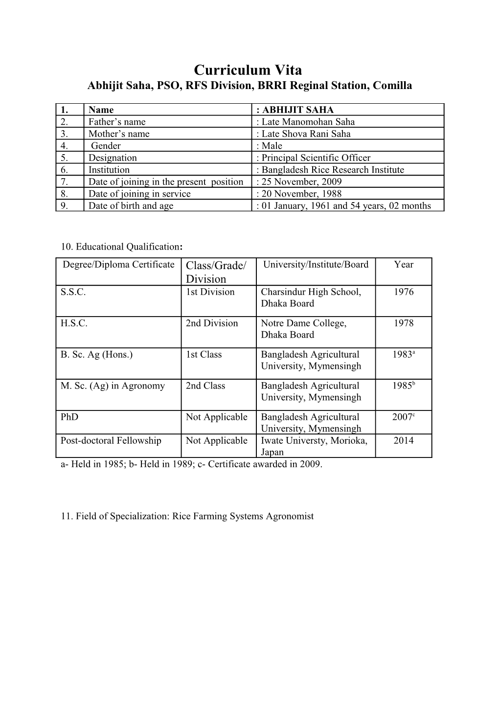 Evaluation for Direct Recruitment