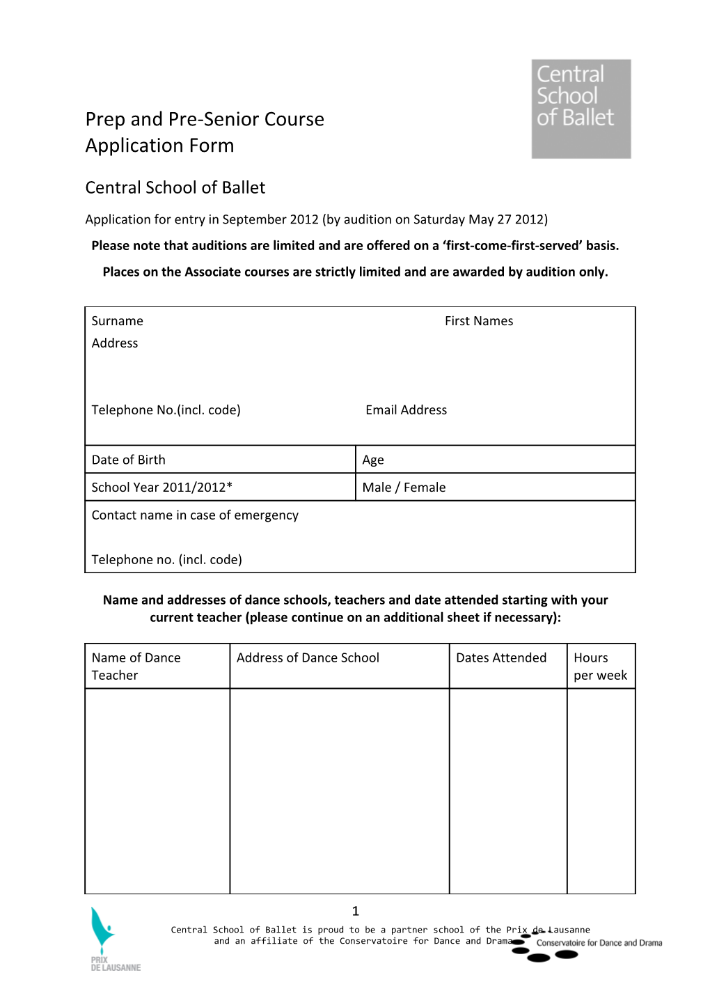 Spring Programme Application