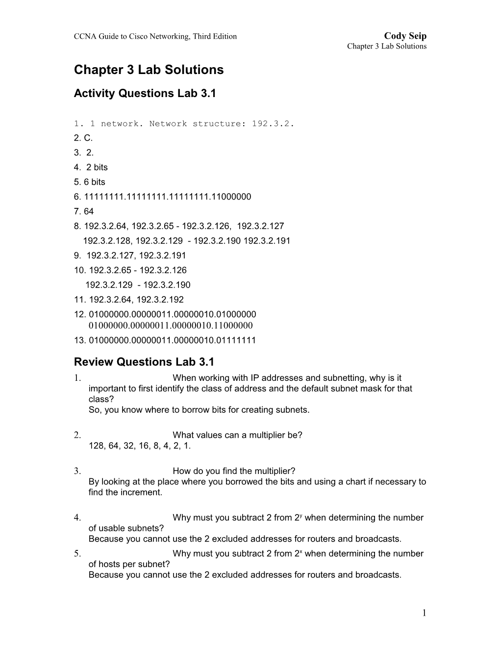 End of Chapter Solutions Template s6