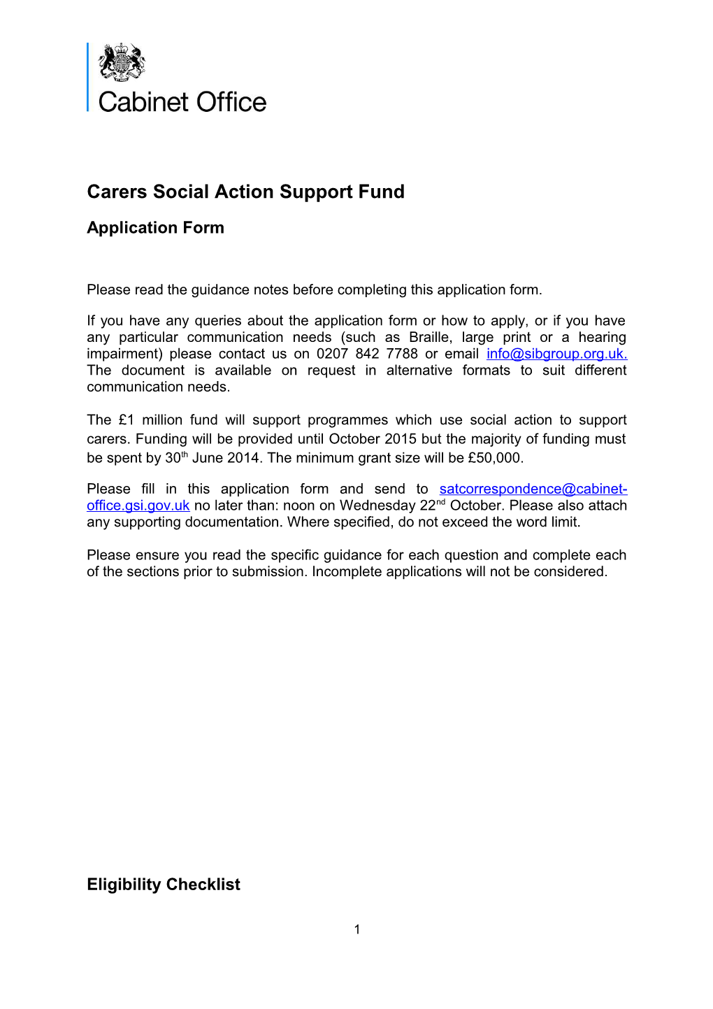 Carers Social Action Support Fund