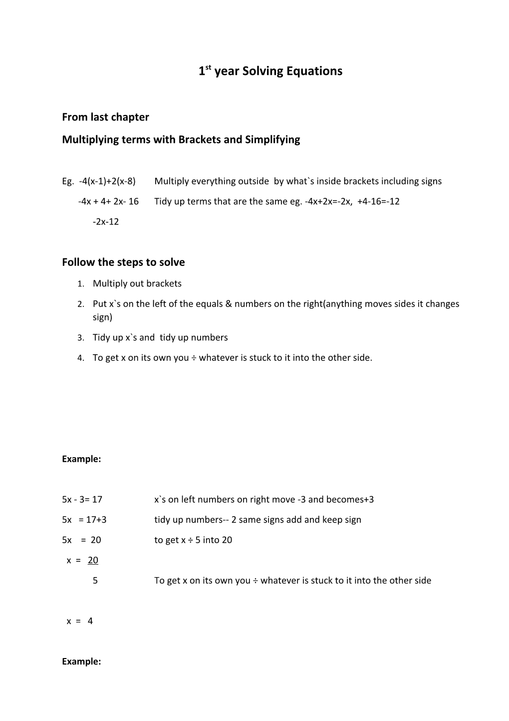 Multiplying Terms with Brackets and Simplifying