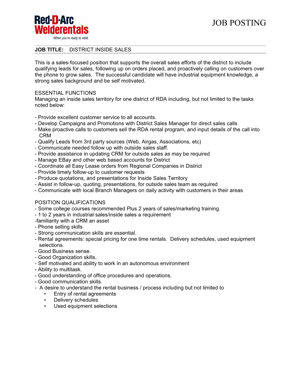 Airgas Job Posting