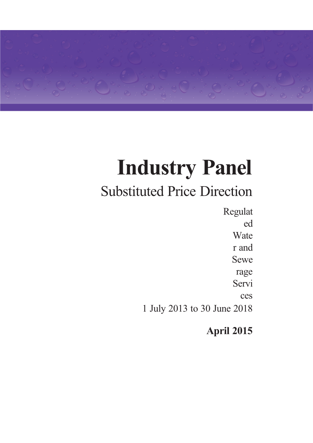 Industry Panel Substituted Price Direction