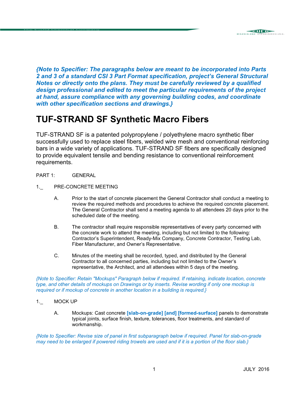 TUF-STRAND Sfsynthetic Macro Fibers