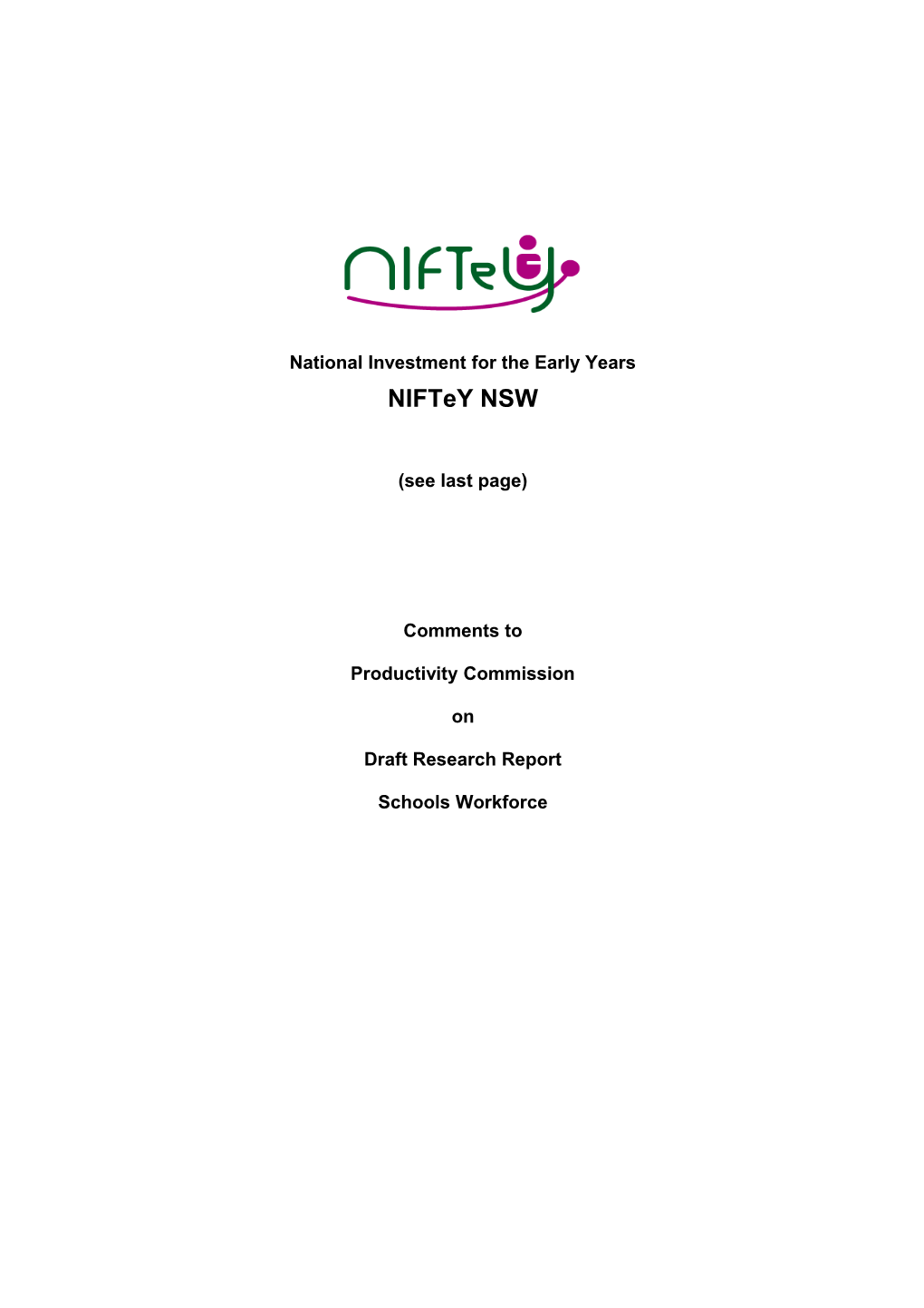 Submission 63 - Niftey NSW - Education and Training Workforce: Schools - Commissioned Study