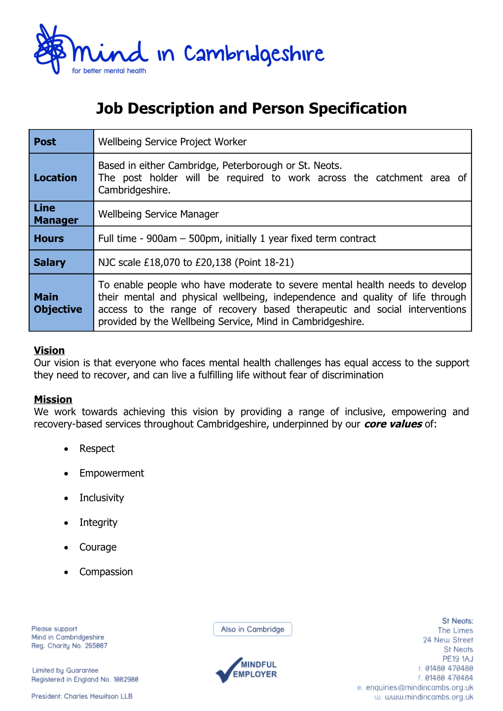 Job Description and Person Specification s11