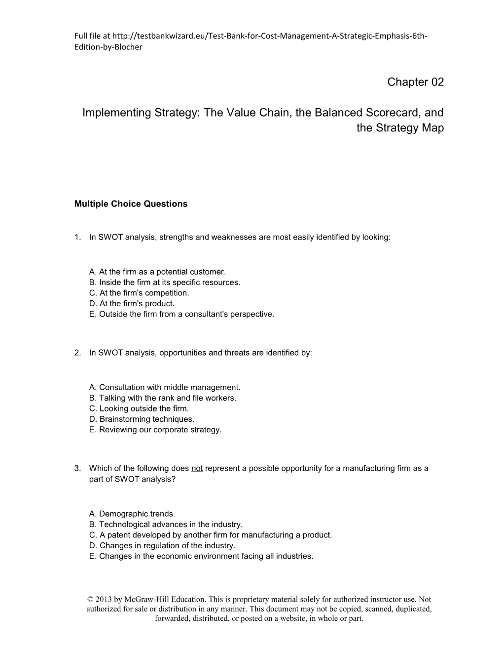 Implementing Strategy: the Value Chain, the Balanced Scorecard, and the Strategy Map