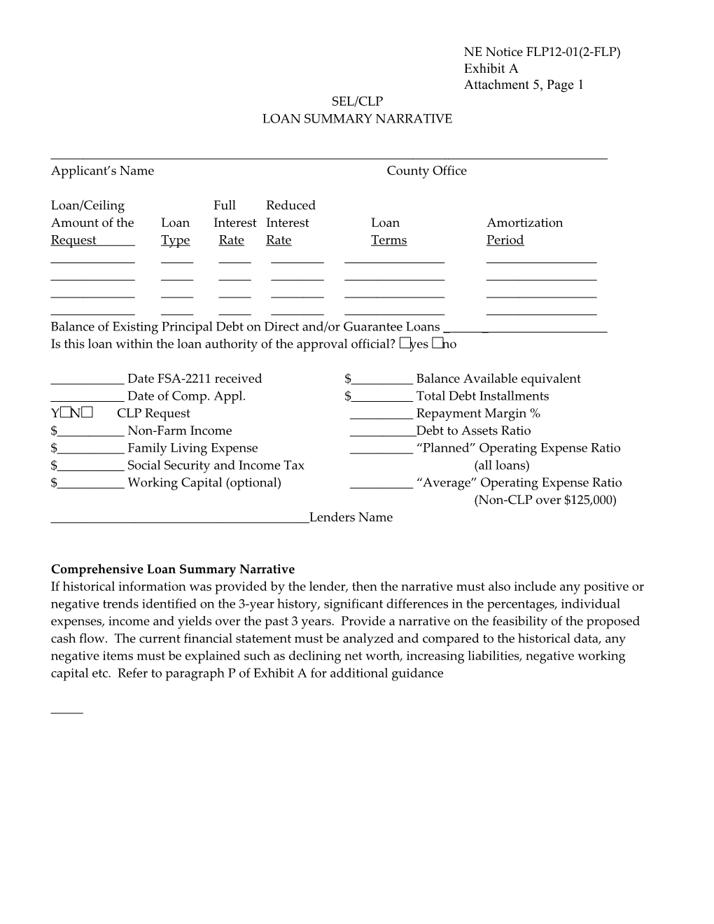 NE Notice FLP12-01(2-FLP)