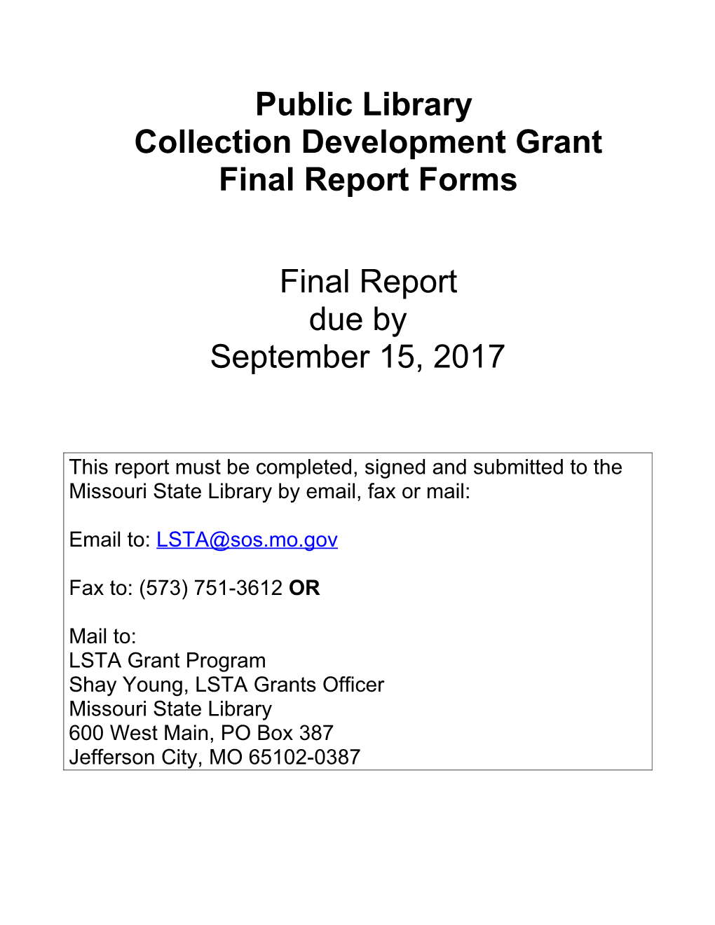 Collection Development Grant