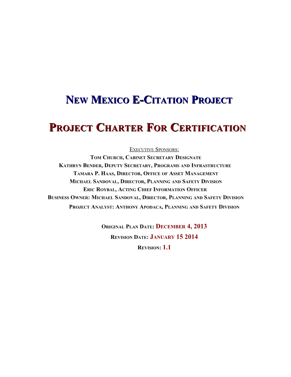 New Mexico E-Citation Project