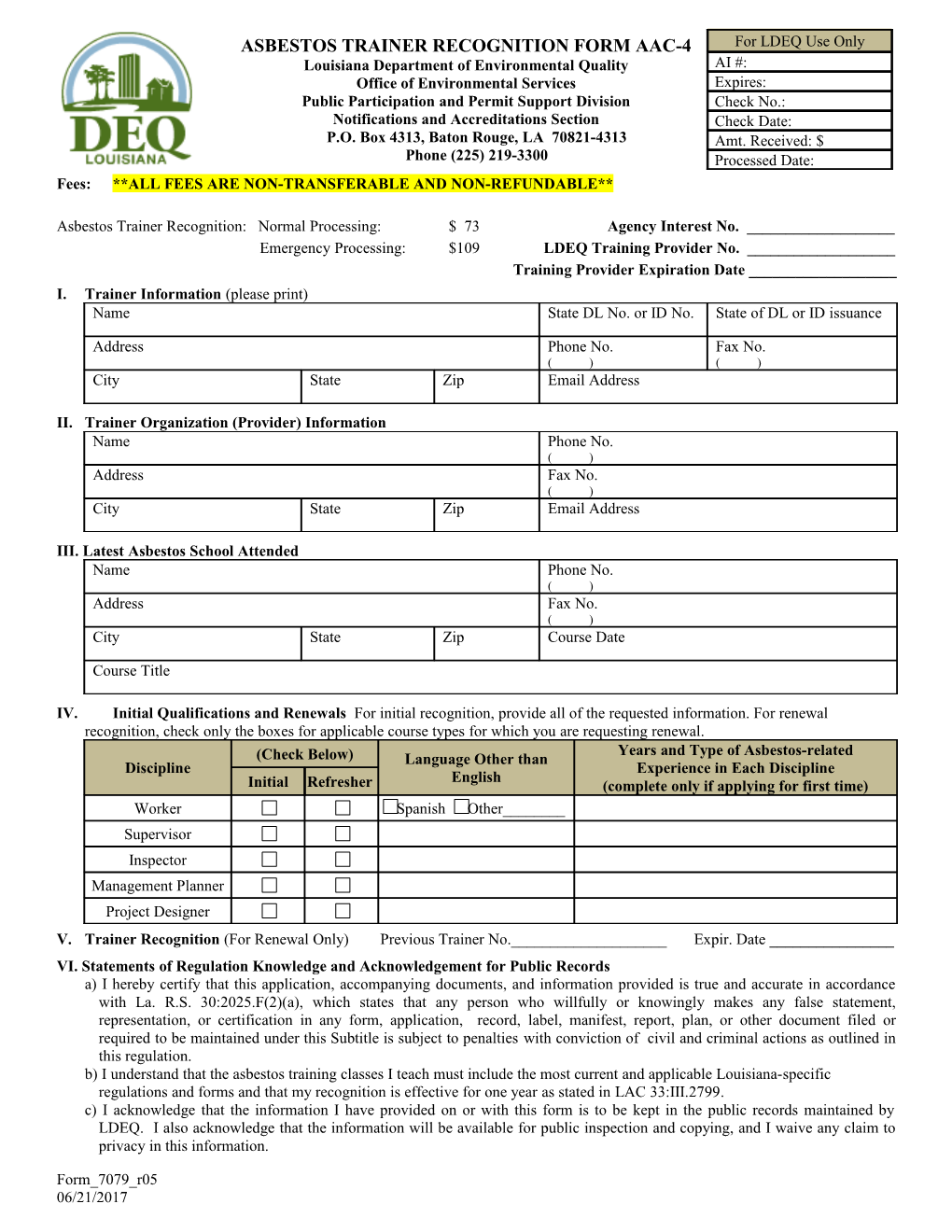 Asbestos Trainer Recognition (Aac-4)