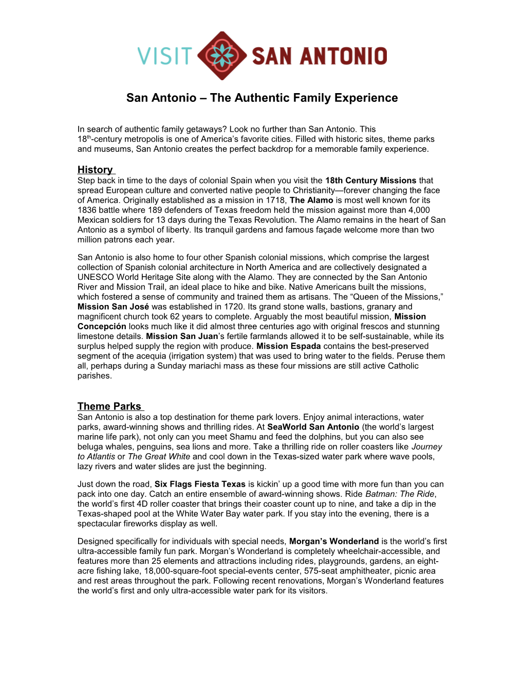 Top 10 San Antonio Family Experiences