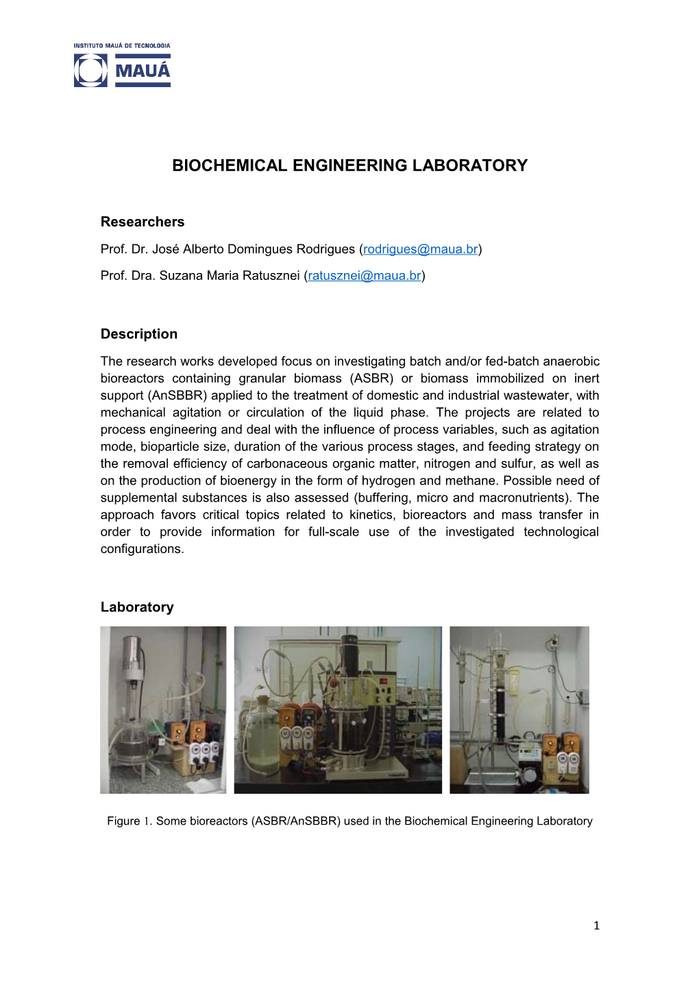 Biochemical Engineering Laboratory