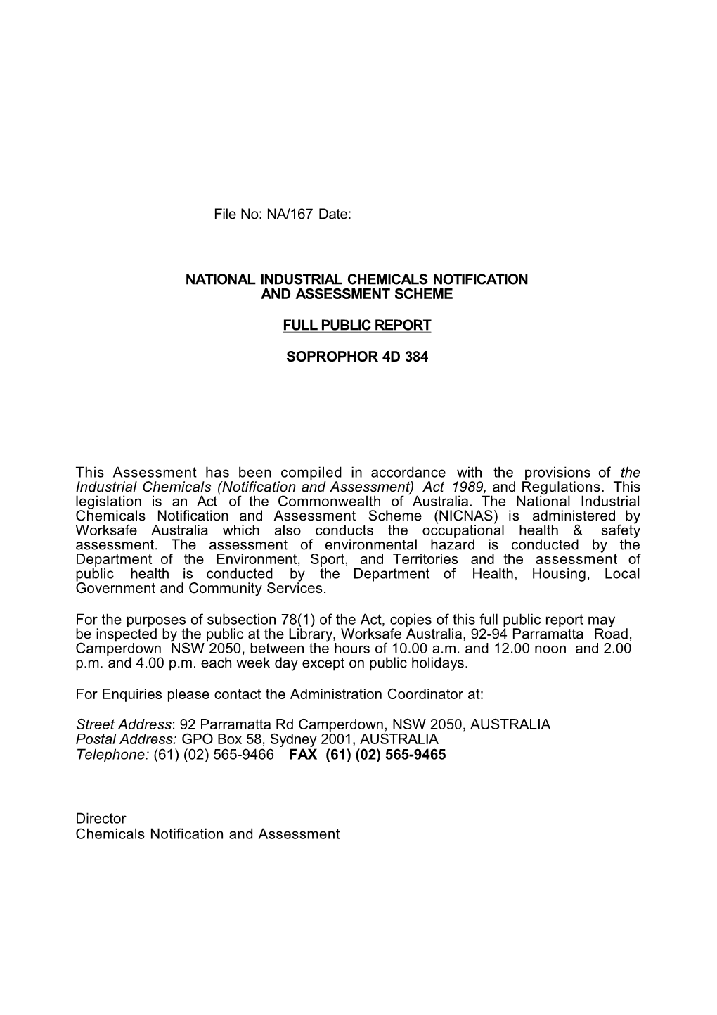 National Industrial Chemicals Notification and Assessment Scheme s34