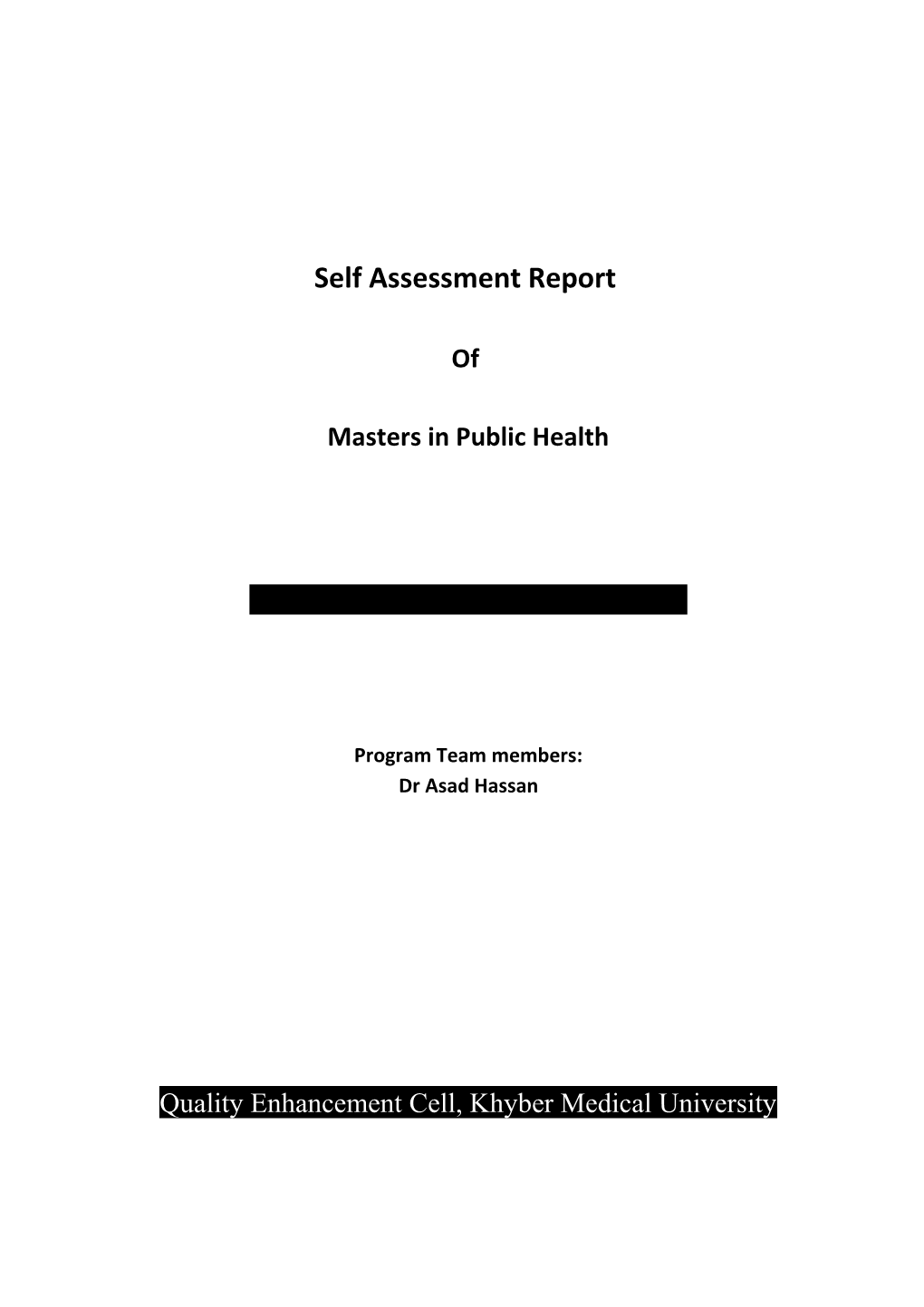 Self Assessment Report of Program of B