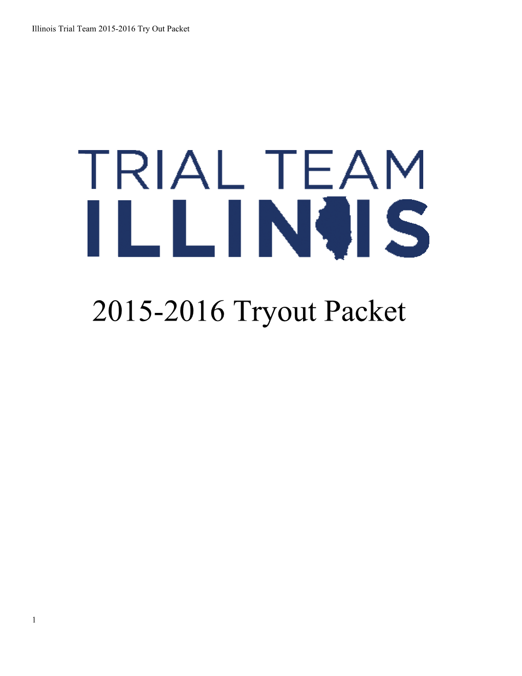 Illinois Trial Team 2015-2016 Try out Packet