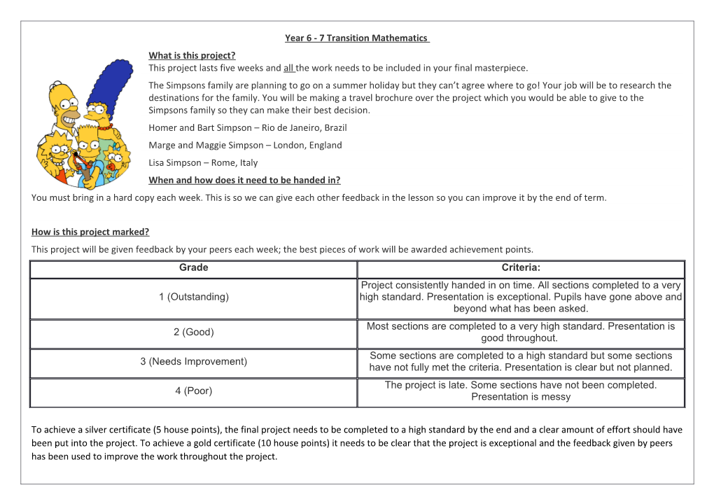 Year 6 - 7 Transition Mathematics