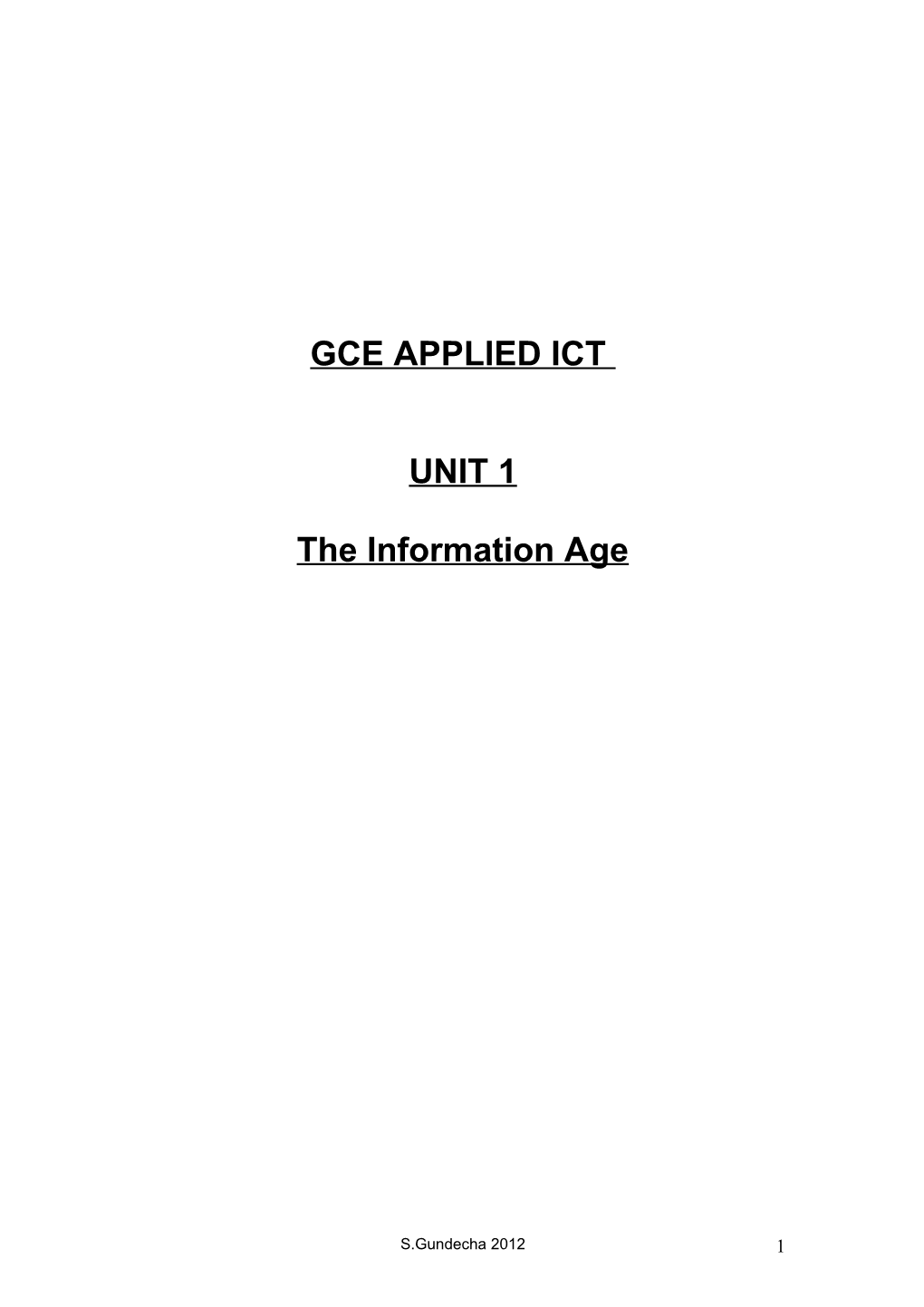 Gce Applied Ict