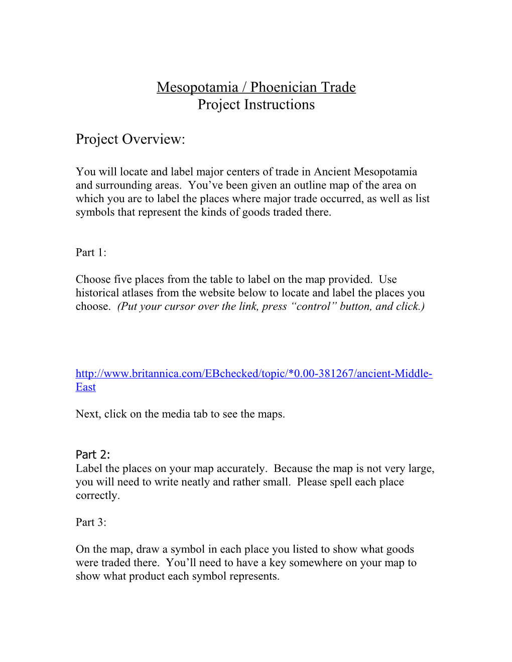 Mesopotamia / Phoenician Trade