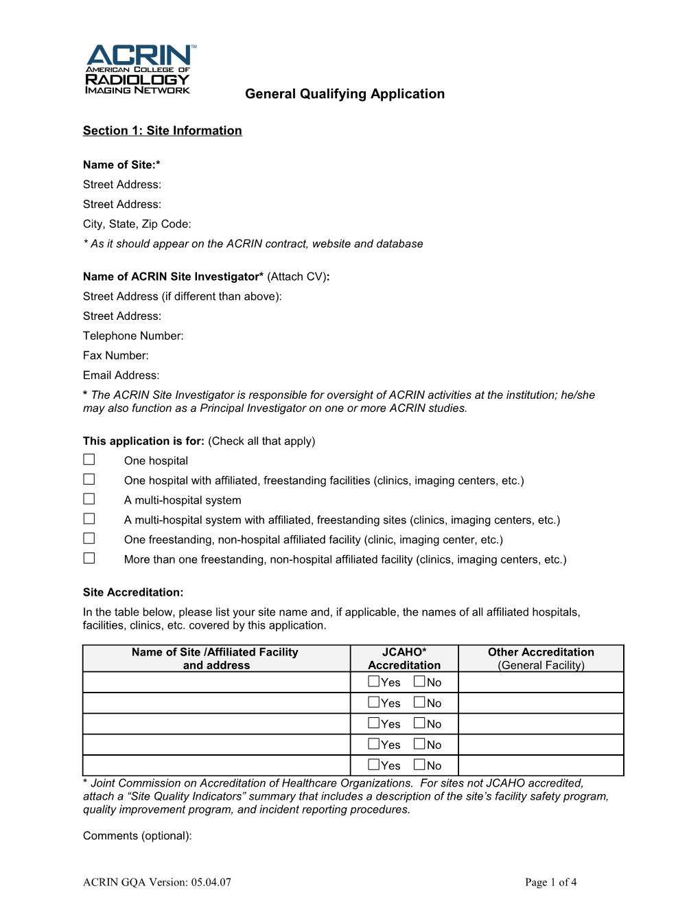 American College of Radiology Imaging Network s1