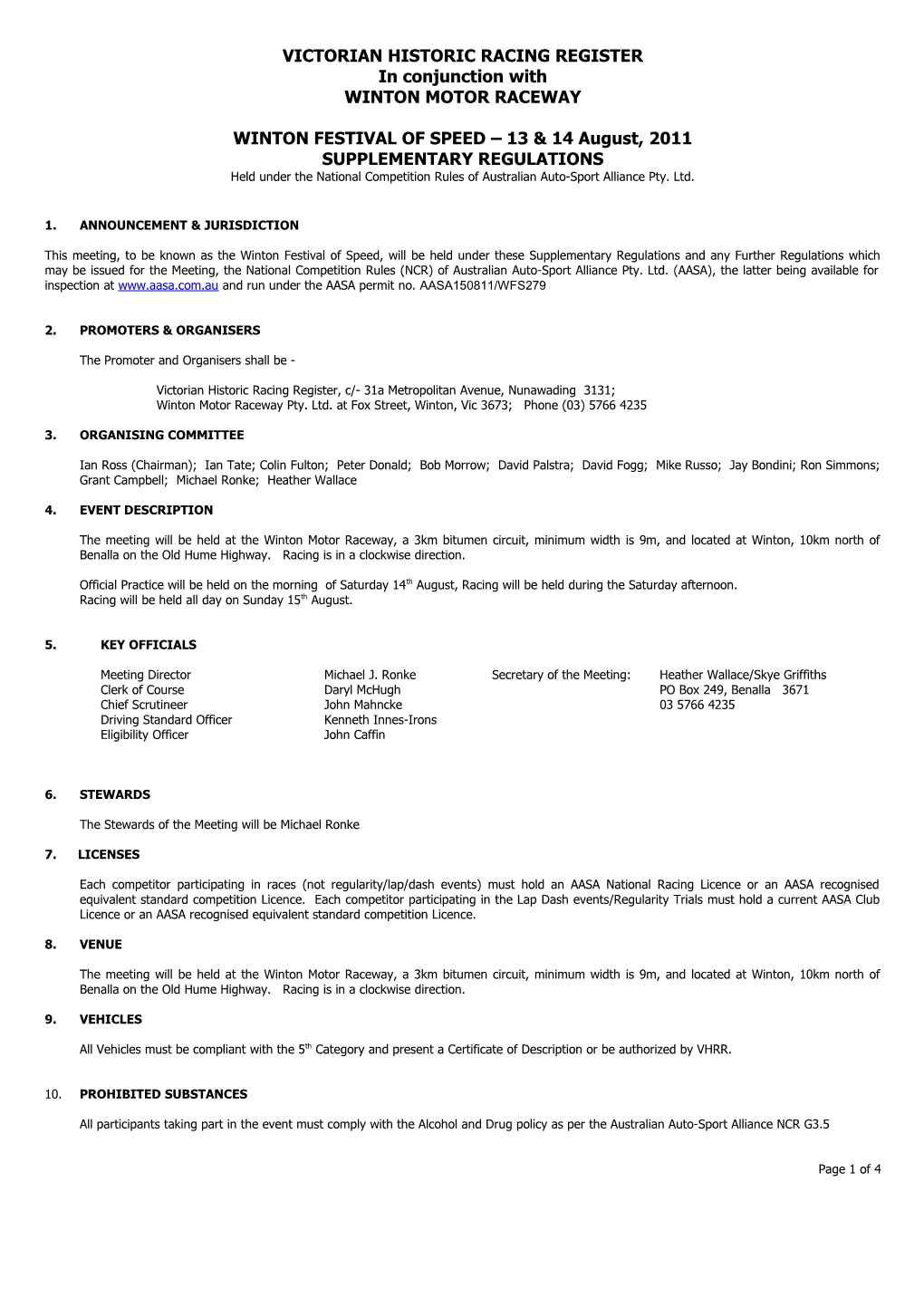 Victorian Historic Racing Register