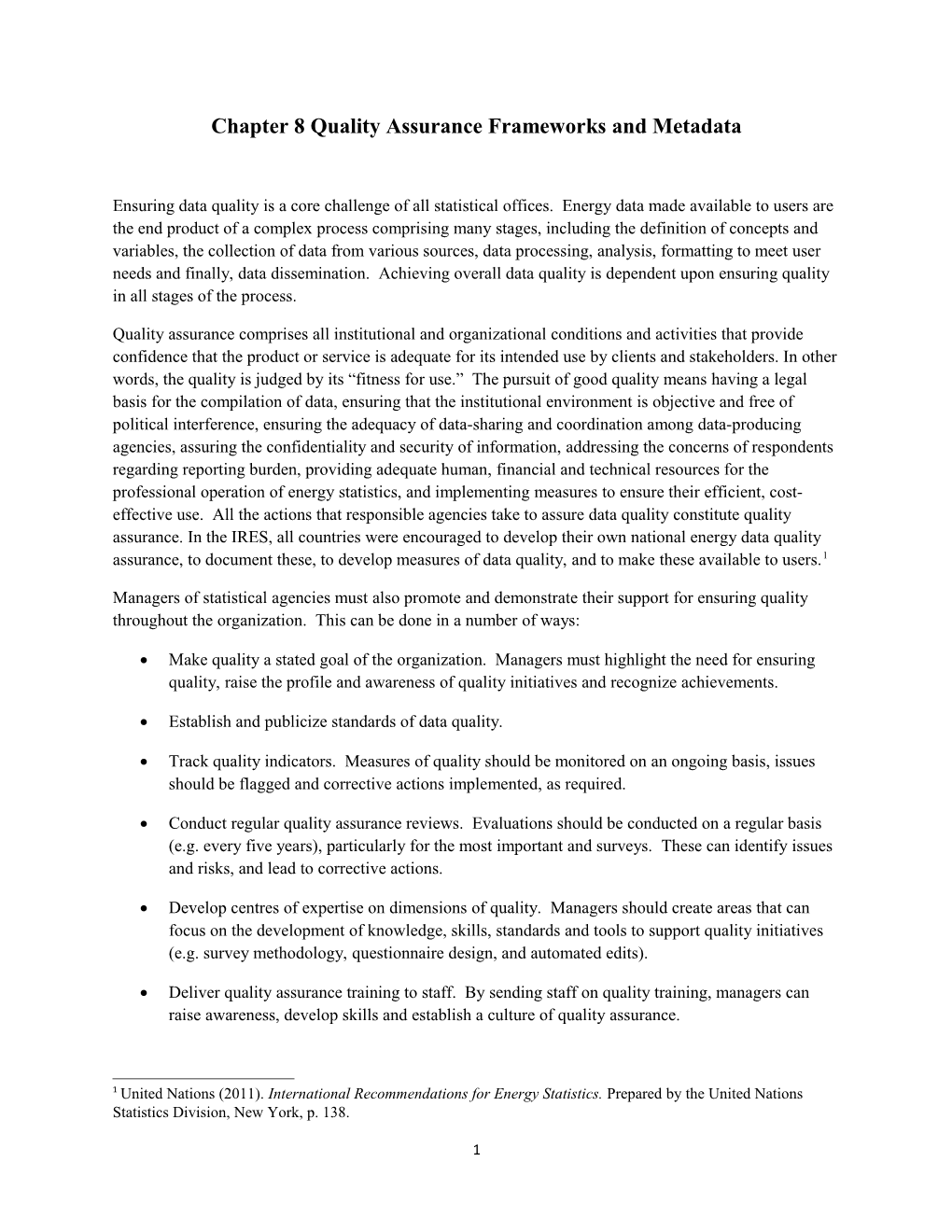 Chapter 8 Quality Assurance Frameworksand Metadata