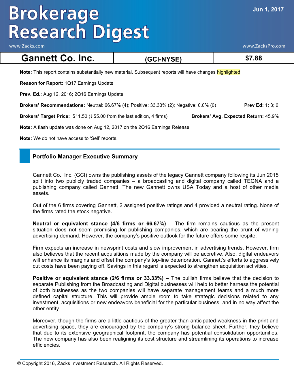 Gannett Co. Inc
