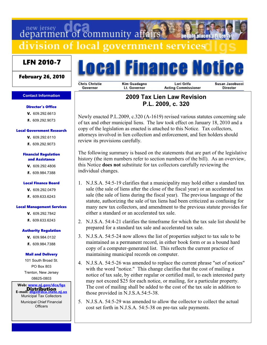 Local Finance Notice 2010-7February 26, 2010Page 1