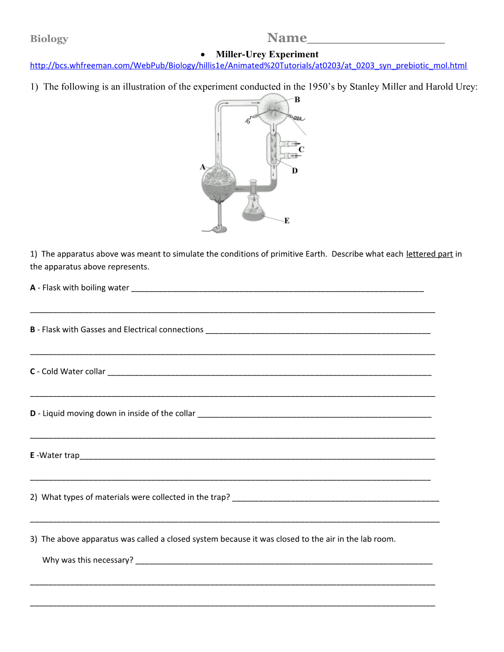 Miller-Urey Experiment