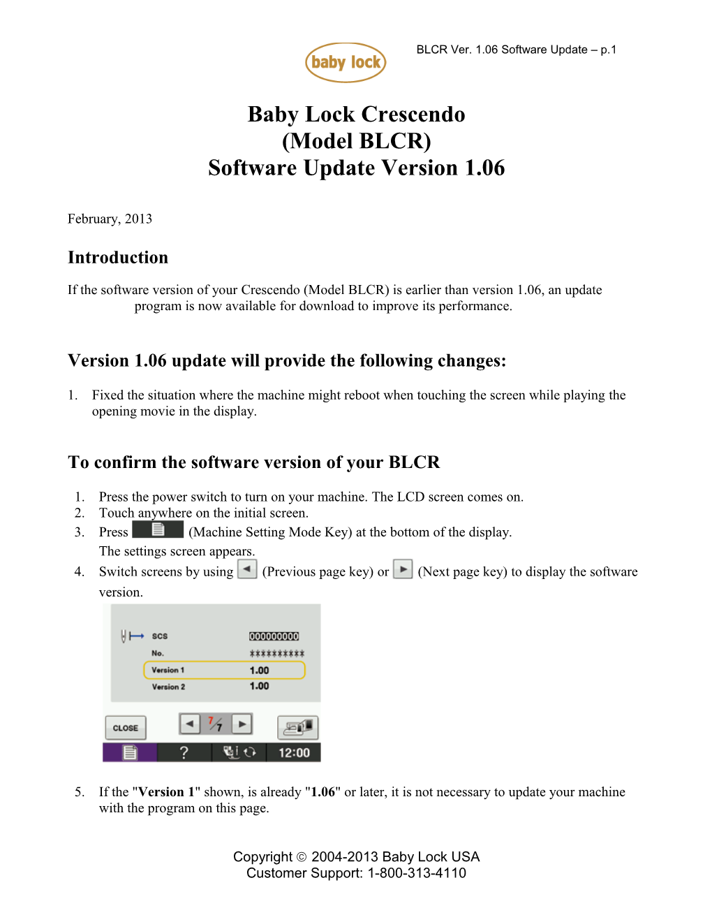 BMP9 Software Update Version 1.05